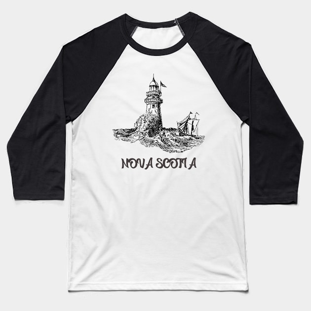 Nova Scotia and the Sea Baseball T-Shirt by Canada Tees